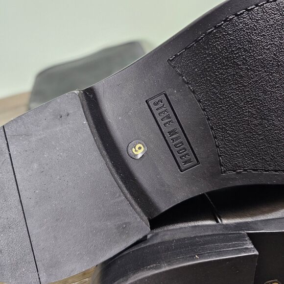 Steve Madden Women's Leather Gaige Riding Boots Black Size 9 - Picture 8 of 9